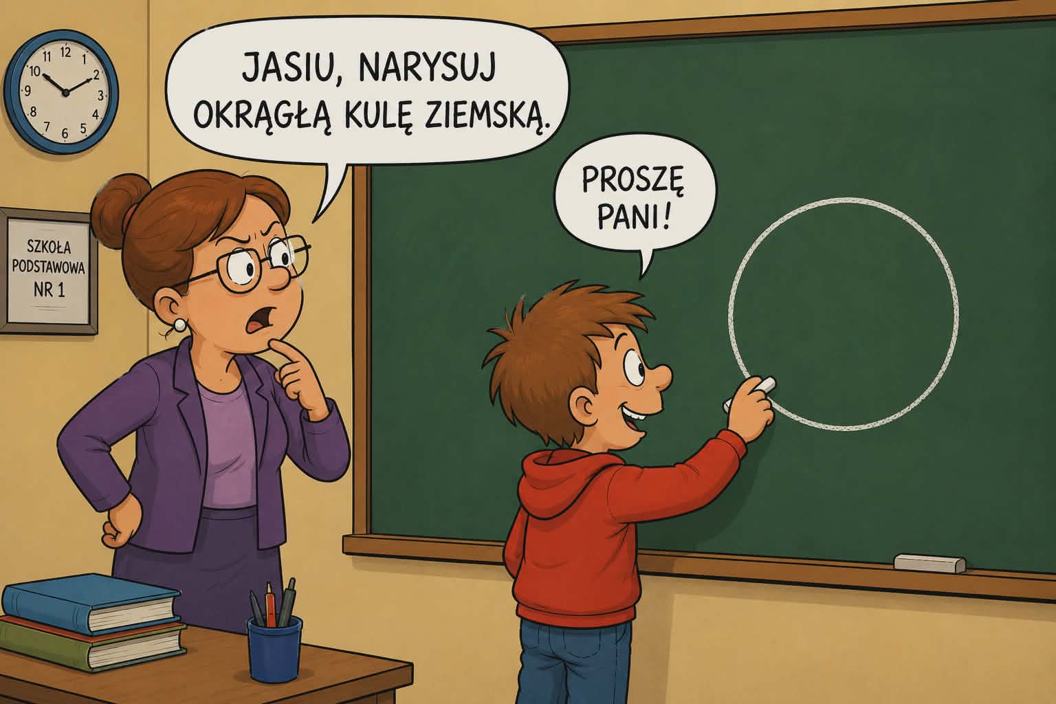 ZAGADKA: Jasiu, tablica i kształt Ziemi - co tu nie gra?